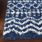8 ft. x 10 ft Jayce Boho Geometric Blue Shag Polypropylene Area Rug