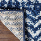 8 ft. x 10 ft Jayce Boho Geometric Blue Shag Polypropylene Area Rug