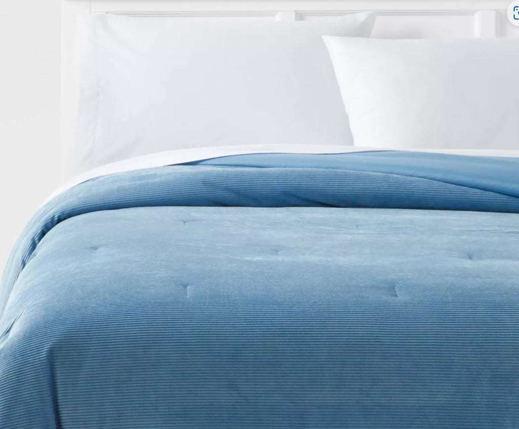 Full/Queen Corduroy Plush Comforter - Room Essentials