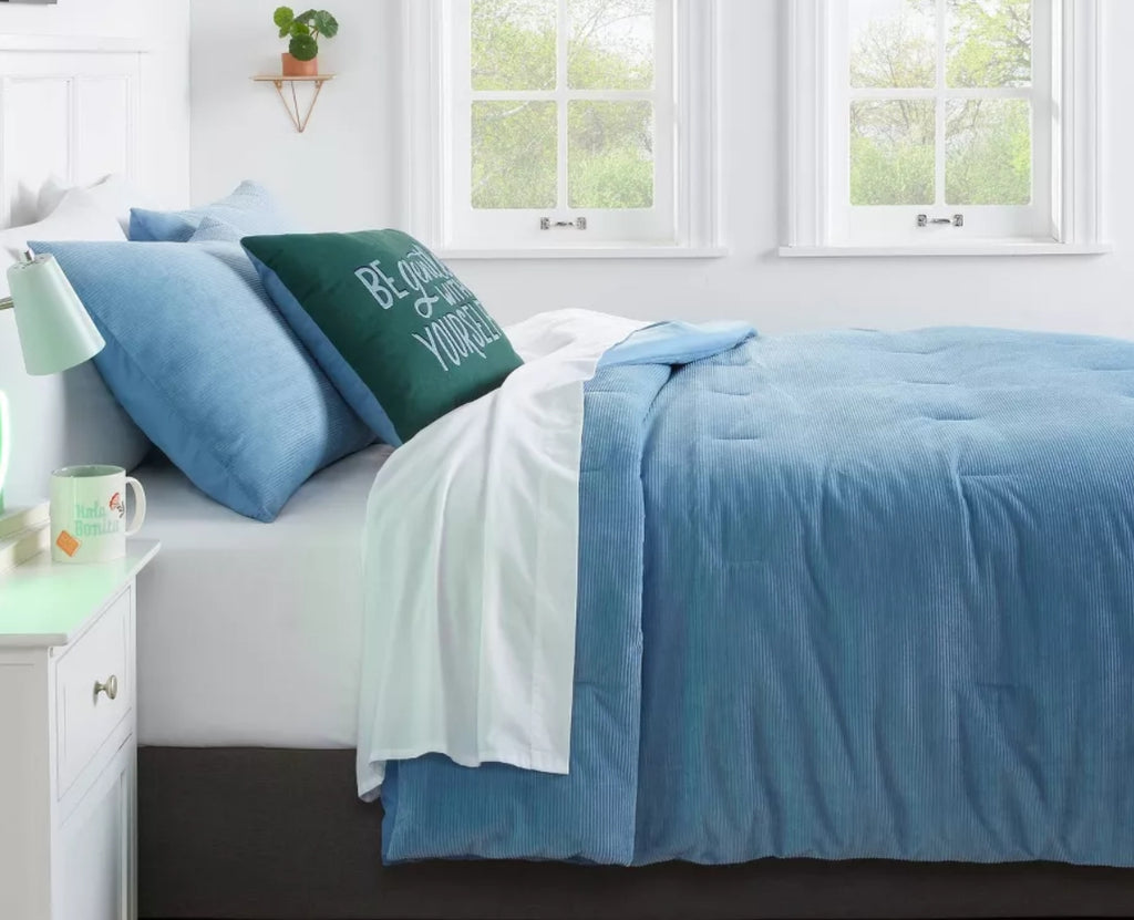 Full/Queen Corduroy Plush Comforter - Room Essentials
