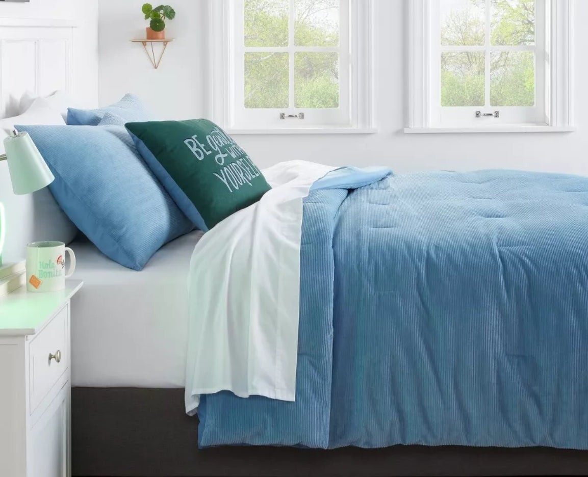 Full/Queen Corduroy Plush Comforter - Room Essentials