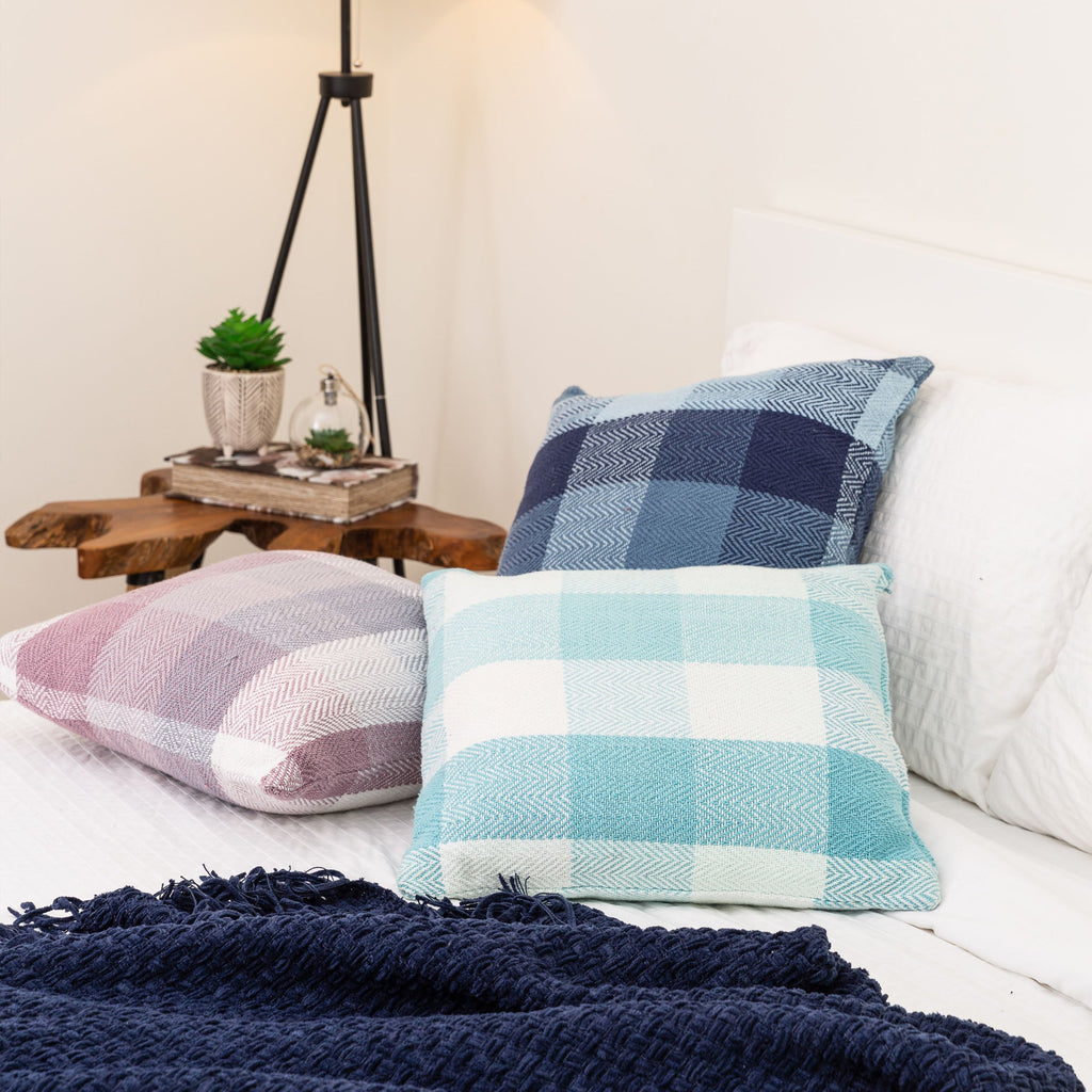 Herringbone Check Cotton Cushion with filler
