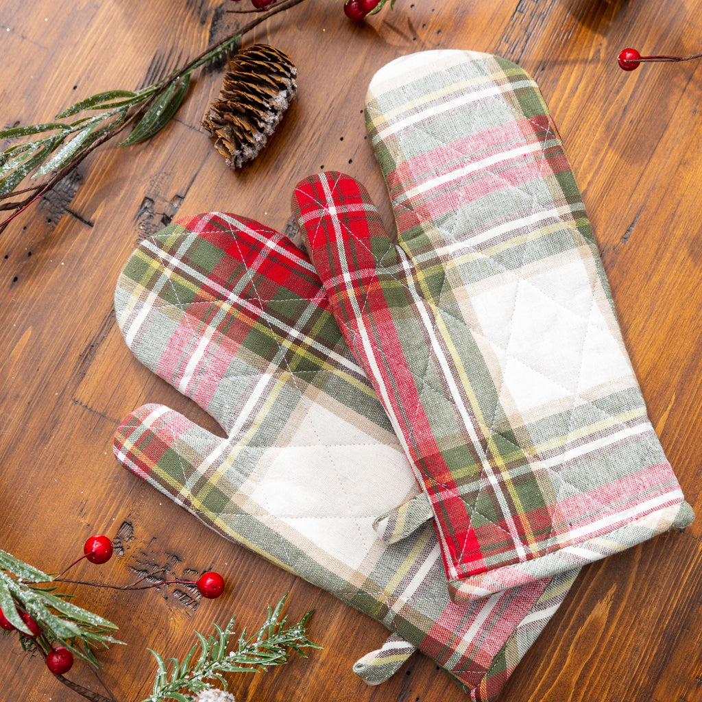 Celebration Plaid Oven Mittens