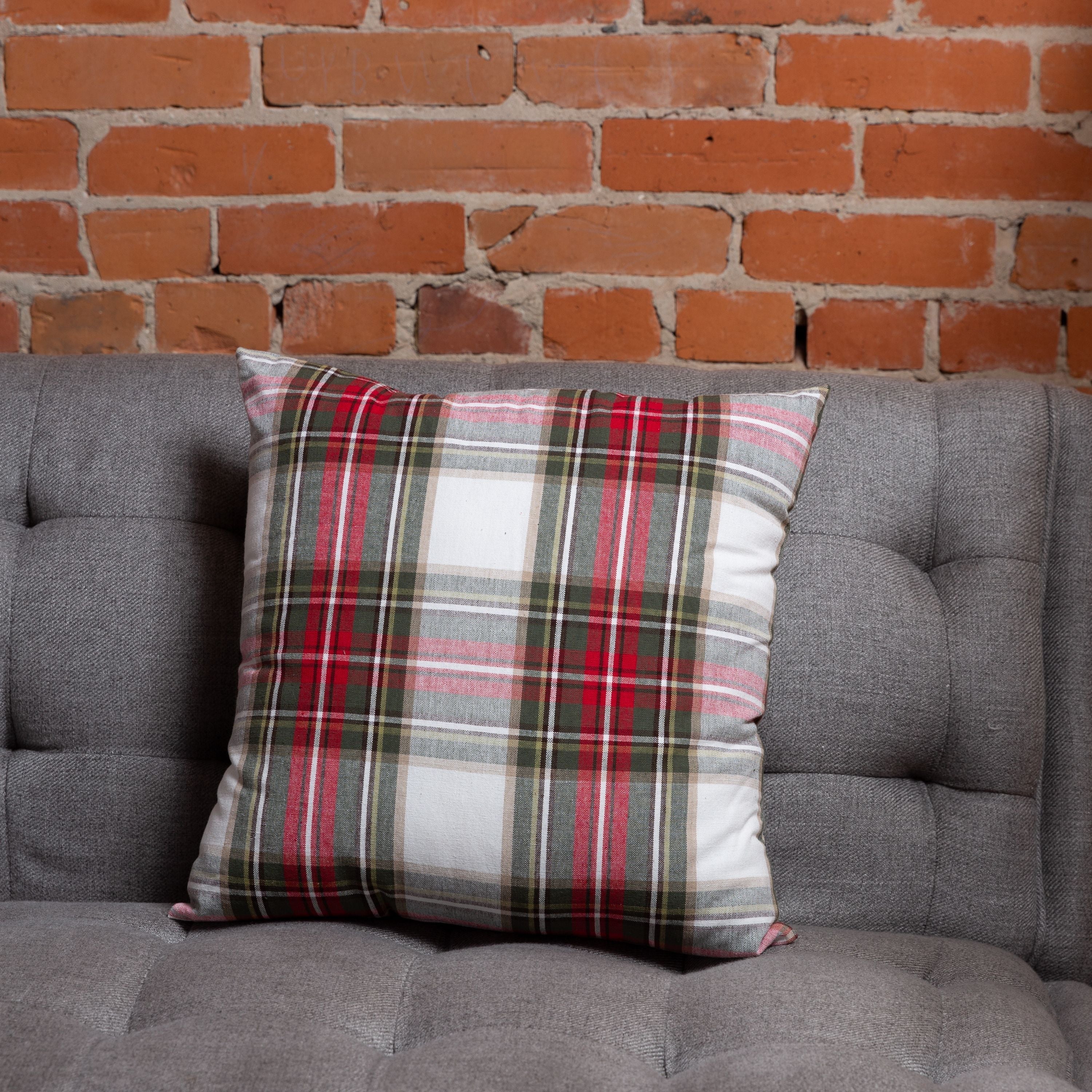 Celebration Plaid Cotton Cushion
