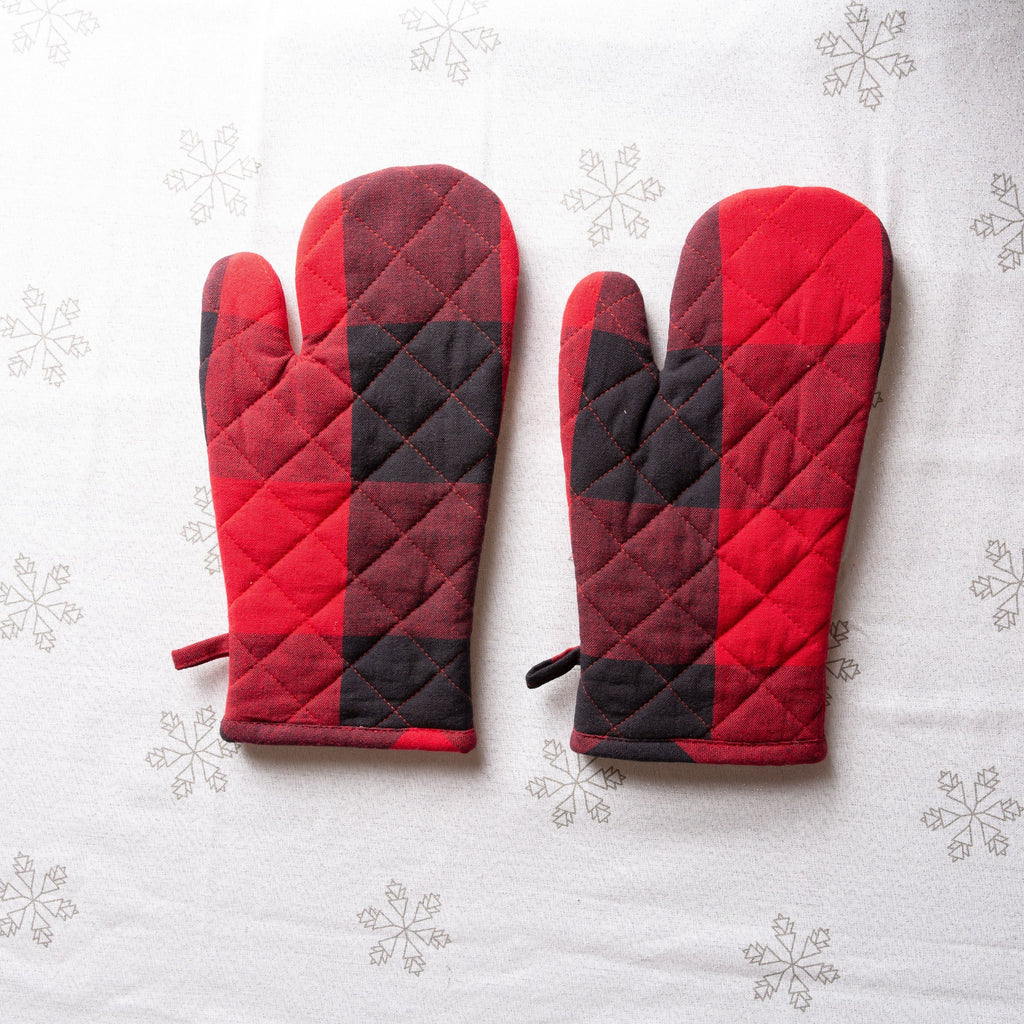 Buffalo Check Cotton Oven Mittens - Set of 2