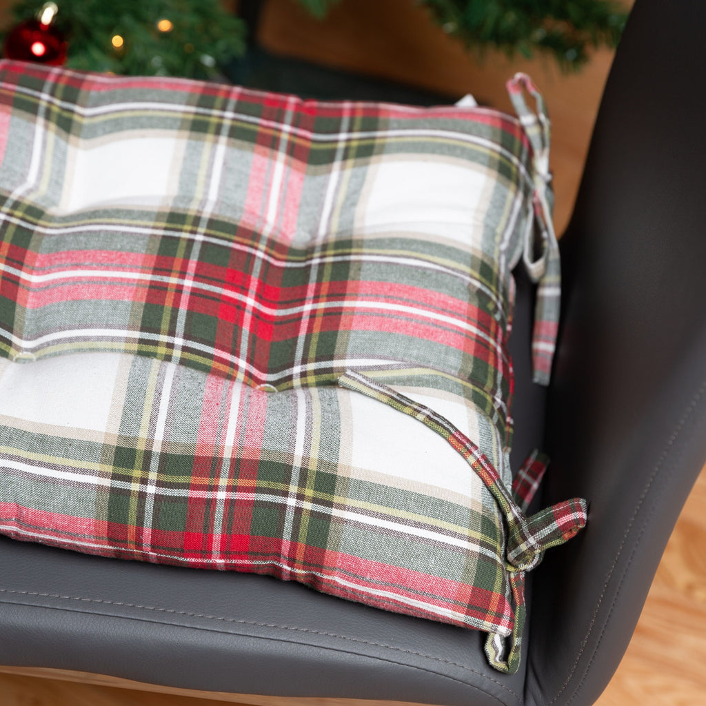 Celebration Plaid Cotton Chairpads