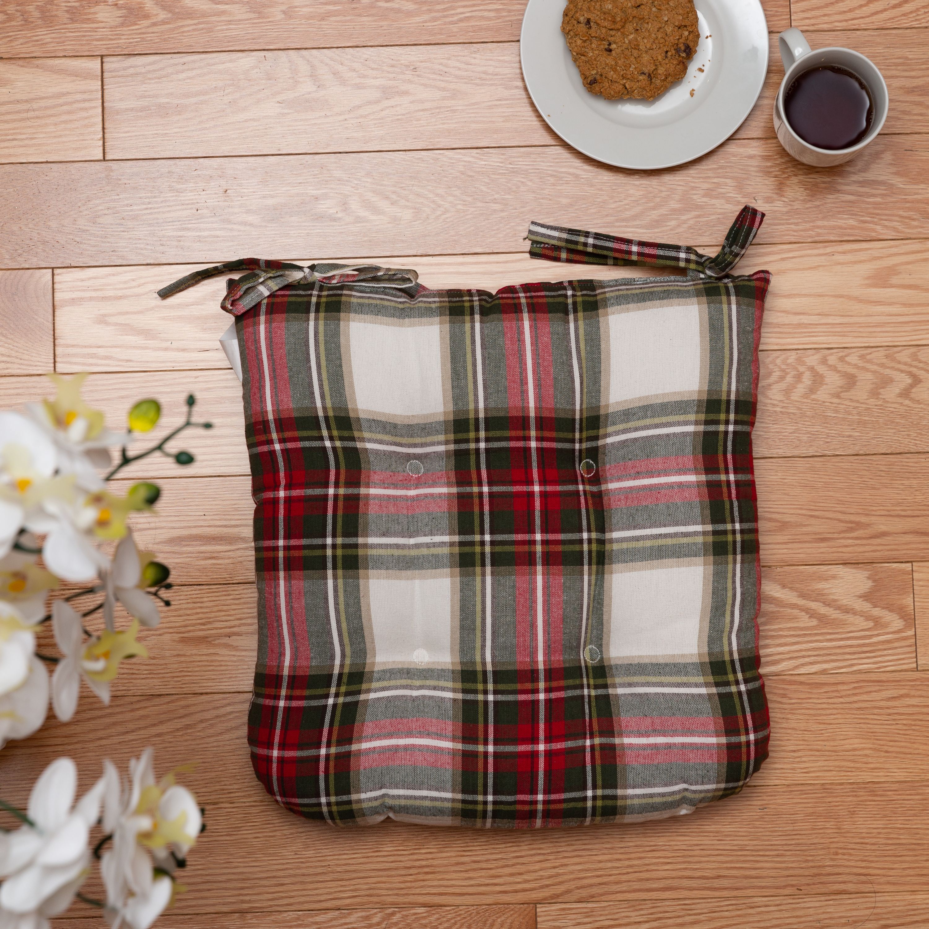 Celebration Plaid Cotton Chairpads