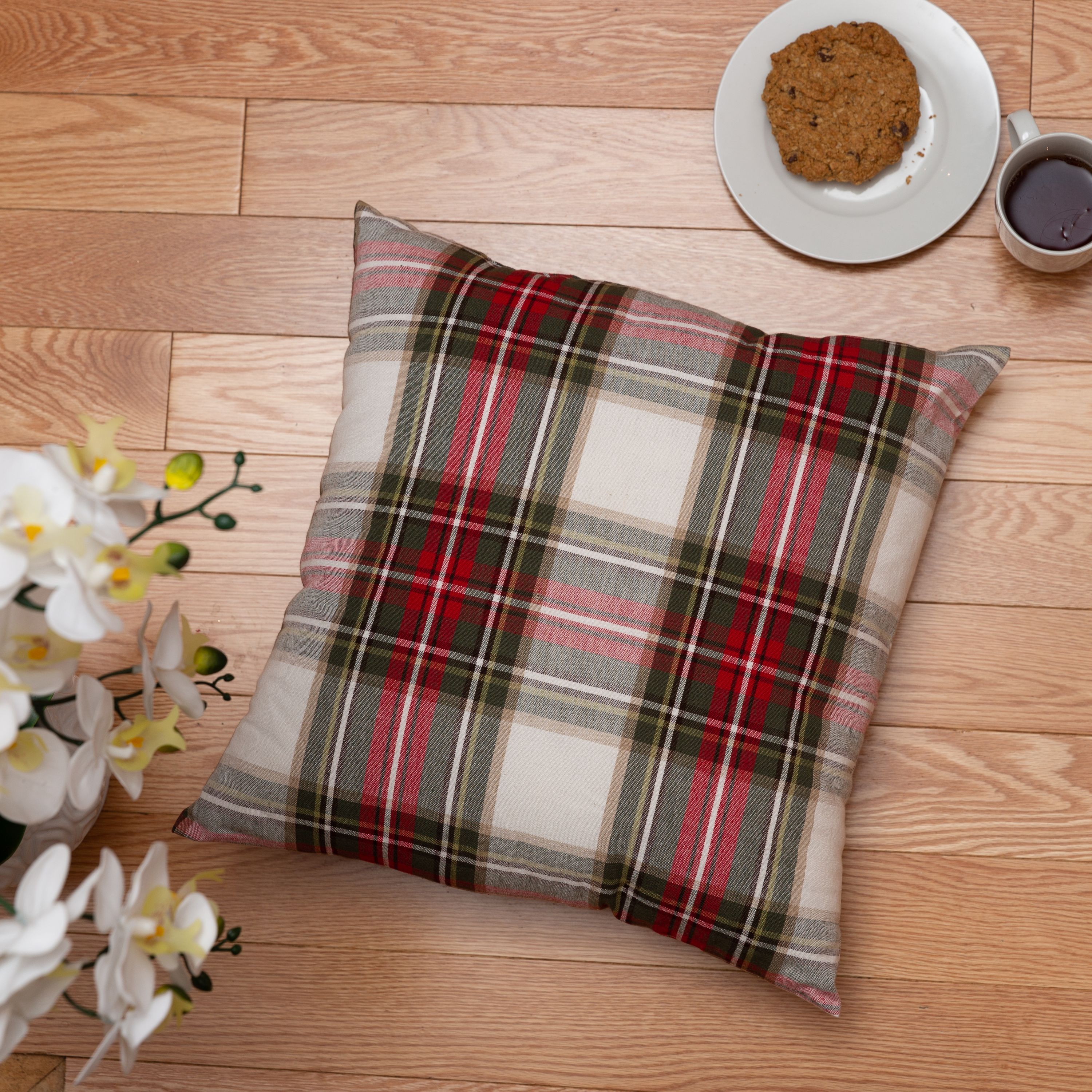 Celebration Plaid Cotton Cushion