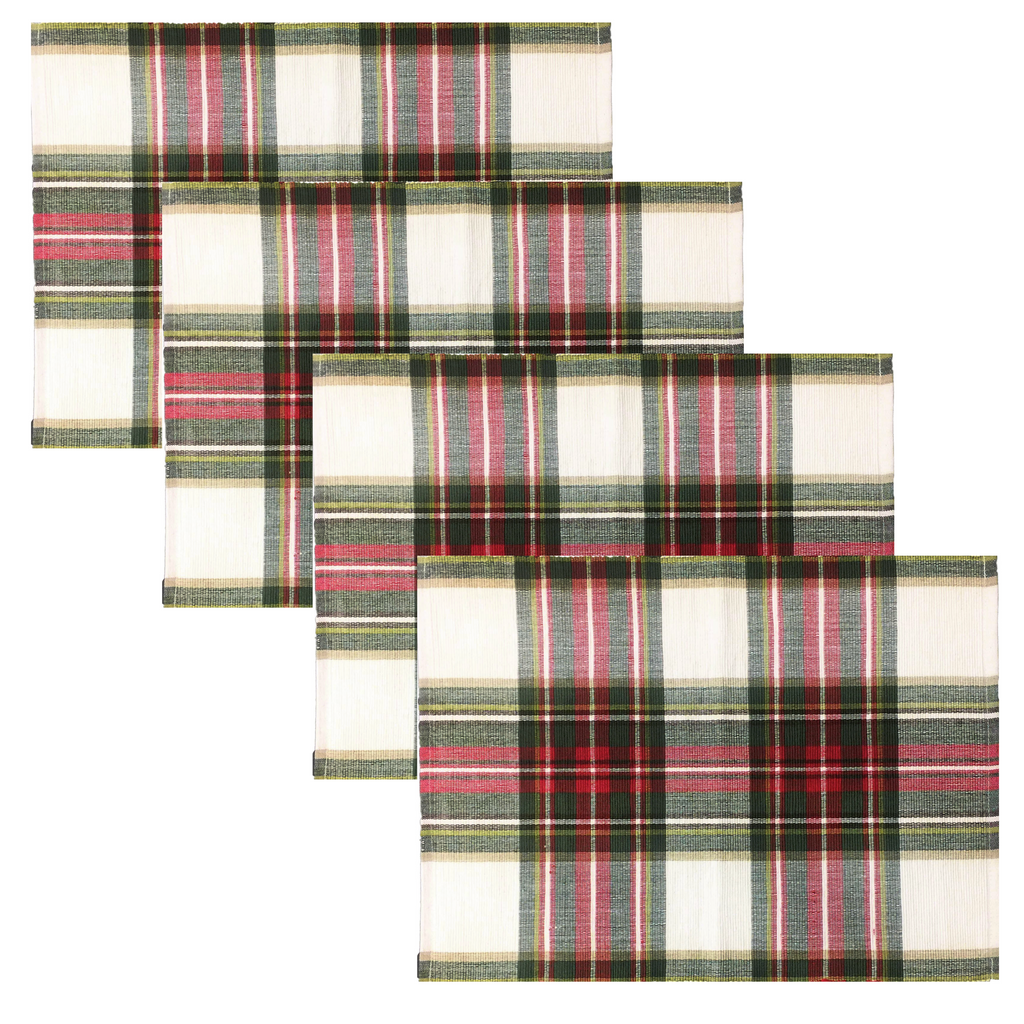 Celebration Plaid Cotton Placemats - Set of 4