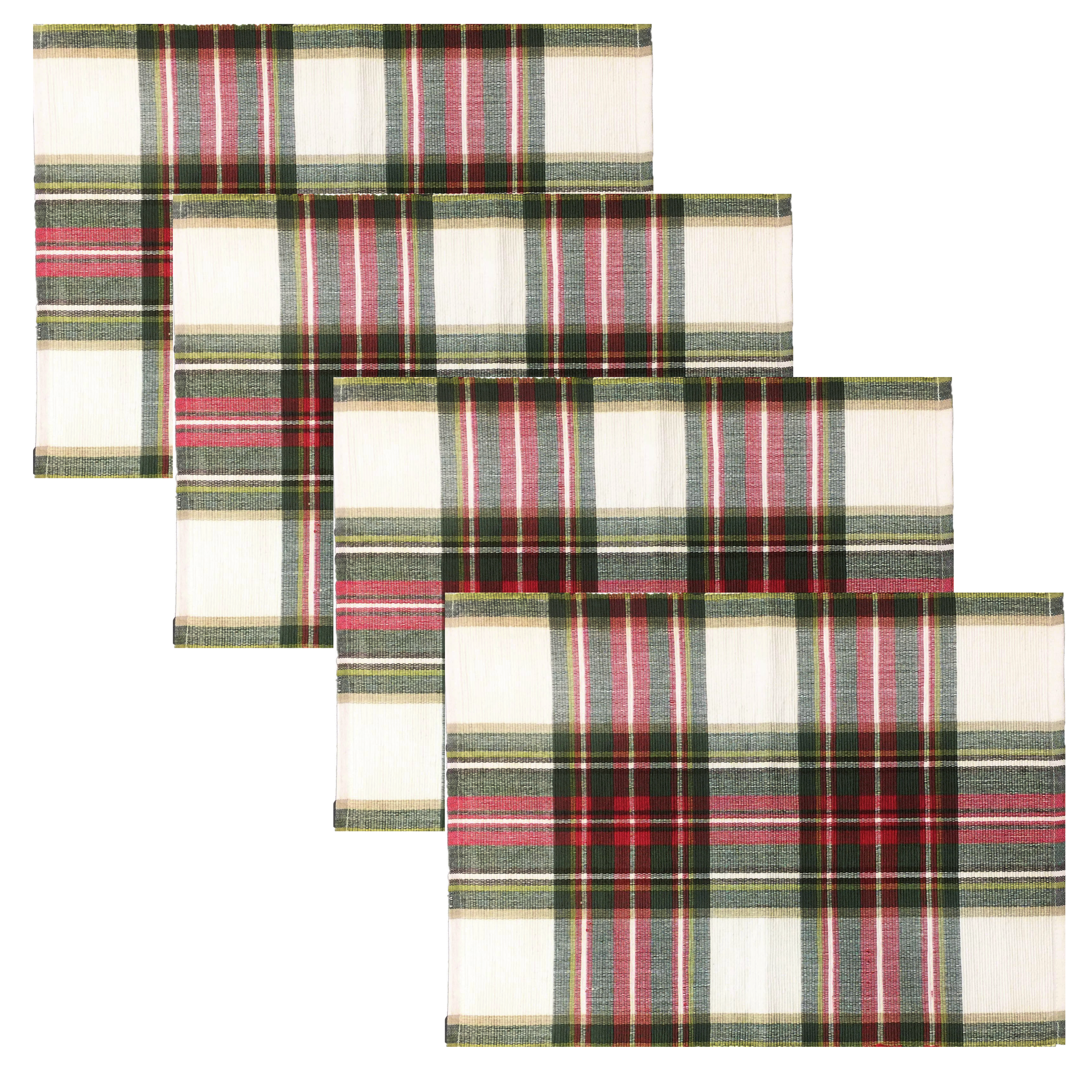 Celebration Plaid Cotton Placemats - Set of 4