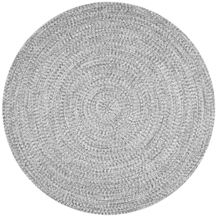 6' Round Braided Lefebvre Salt and Pepper