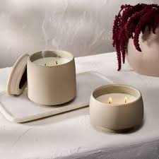 2-Wick Ceramic Jar Candle with Lid Cleanse 15oz - Casaluna