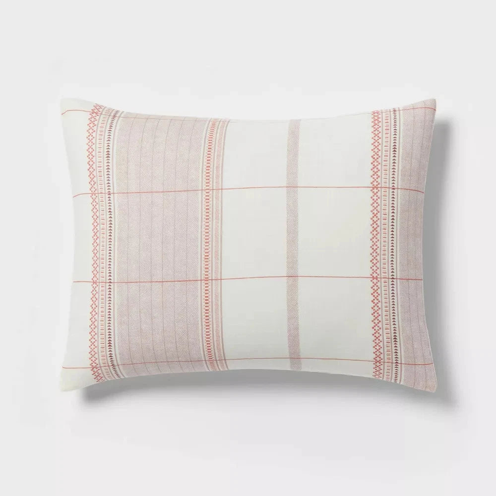 King 8pc Stripe Boho Comforter Set Mauve - Threshold