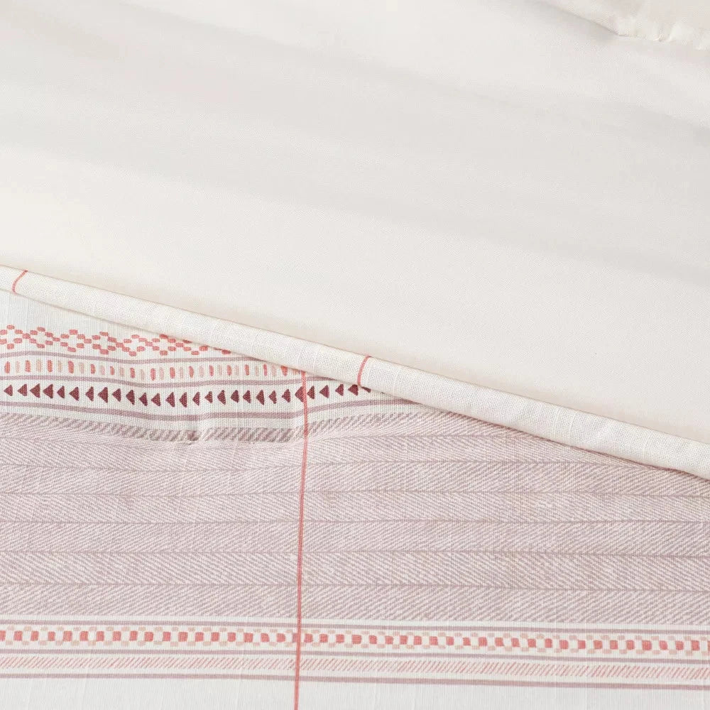 King 8pc Stripe Boho Comforter Set Mauve - Threshold
