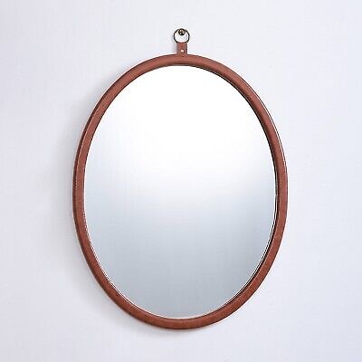 24" x 30" Oval Faux Leather Mirror with Ring - Threshold