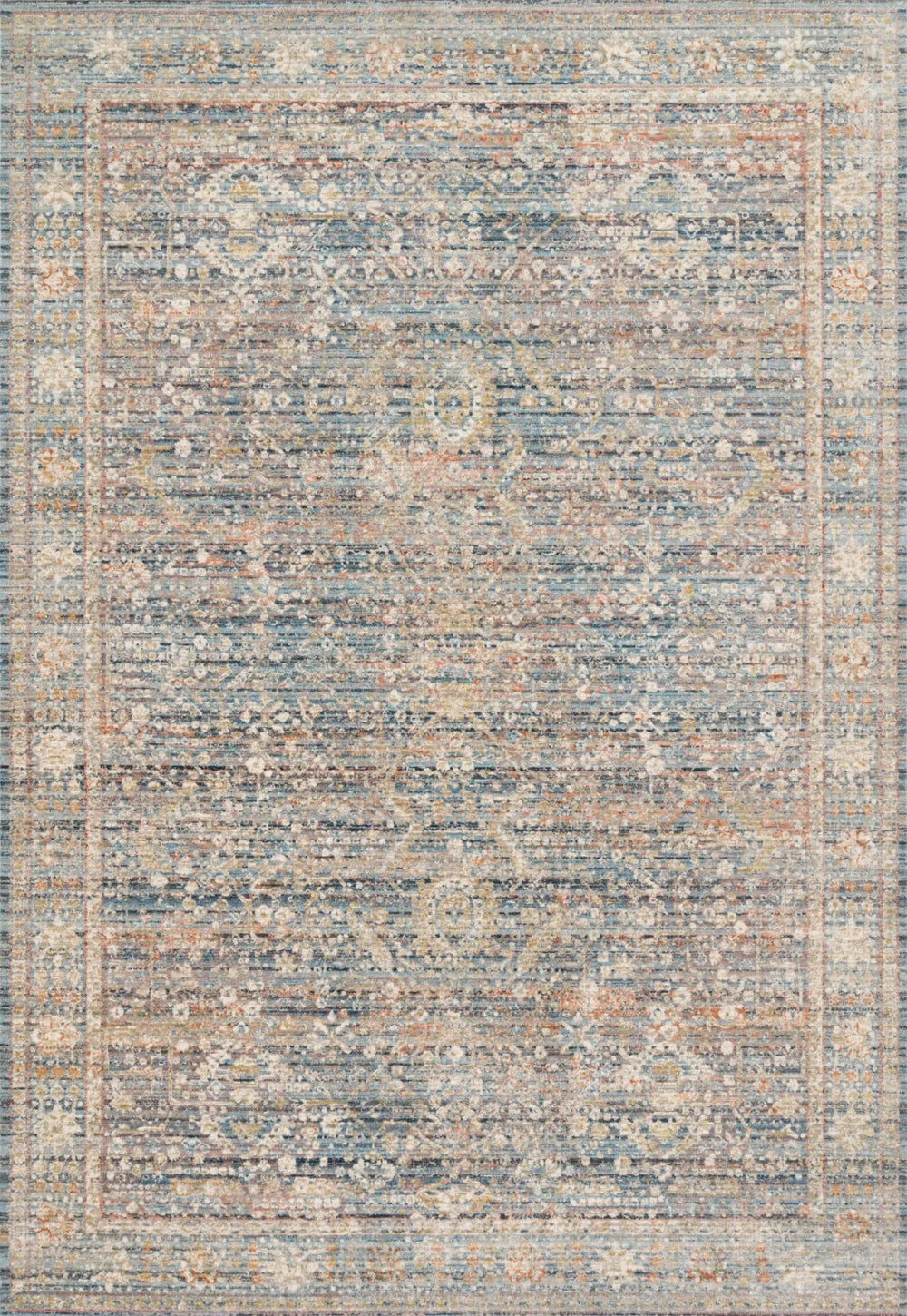 2'7 x 8 Claire CLE-06 Blue/Sunset Area Rug